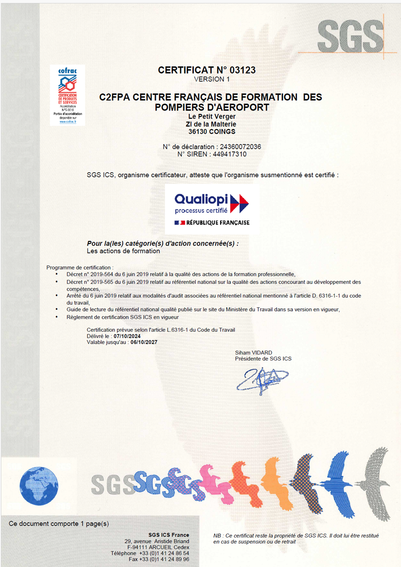 Certificat Qualiopi 2023